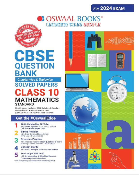 Oswaal CBSE Class 10 Mathematics Standard Question Bank (For 2024 Board Exams)